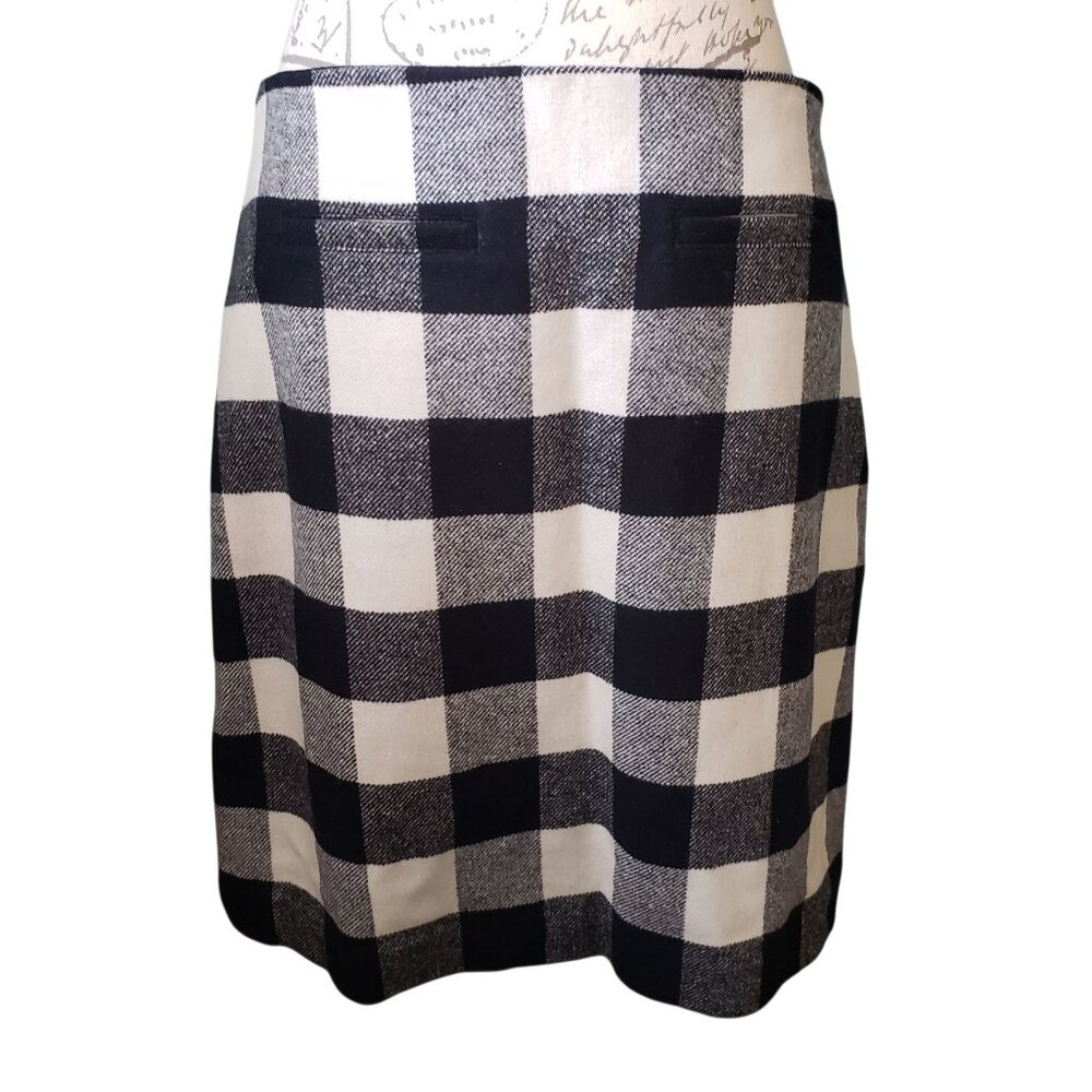 Talbots Skirt Sz. 10P Petite Wool Blend Plaid Buffalo Check Lined